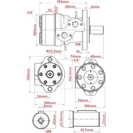 SILNIK HYDRAULICZNY BMR SMR OMP 315 cm3 ALSG2 GR2